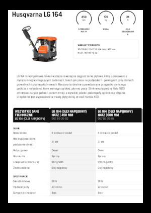 Piastre vibranti reversibili Husqvarna LG 164