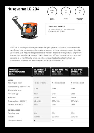 Piastre vibranti reversibili Husqvarna LG 204