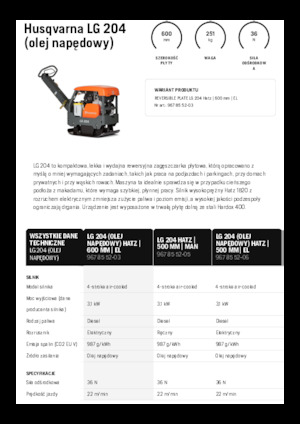 Piastre vibranti reversibili Husqvarna LG 204