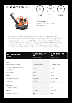 Piastre vibranti reversibili Husqvarna LG 300