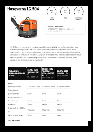 Piastre vibranti reversibili Husqvarna LG 504