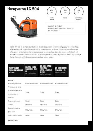 Piastre vibranti reversibili Husqvarna LG 504