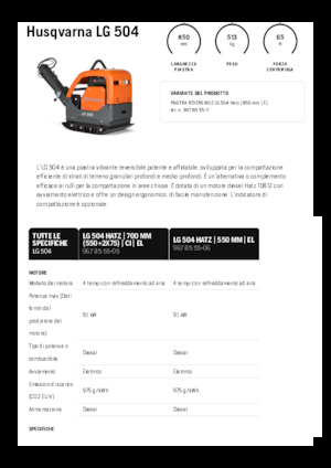 Piastre vibranti reversibili Husqvarna LG 504