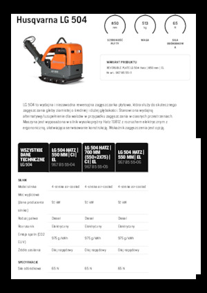 Piastre vibranti reversibili Husqvarna LG 504