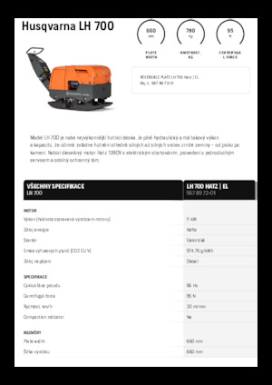 Piastre vibranti reversibili Husqvarna LH 700
