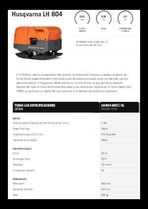 Piastre vibranti reversibili Husqvarna LH 804