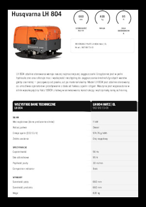 Piastre vibranti reversibili Husqvarna LH 804