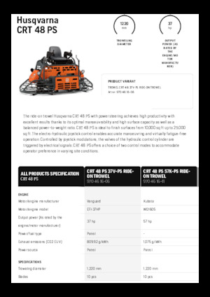 Levigatrici a rotazione doppia (con sedile) Husqvarna CRT 48 PS