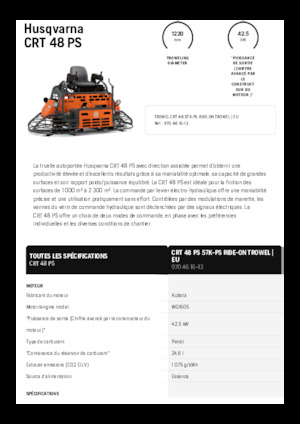 Levigatrici a rotazione doppia (con sedile) Husqvarna CRT 48 PS