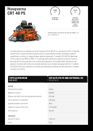 Levigatrici a rotazione doppia (con sedile) Husqvarna CRT 48 PS