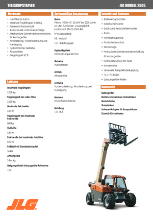 Sollevatori Telescopici Fissi JLG 2505