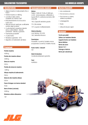 Sollevatori Telescopici Fissi JLG 4009 PS