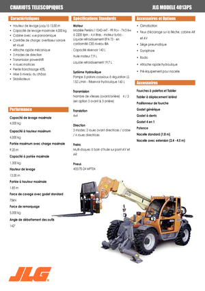 Sollevatori Telescopici Fissi JLG 4013 PS