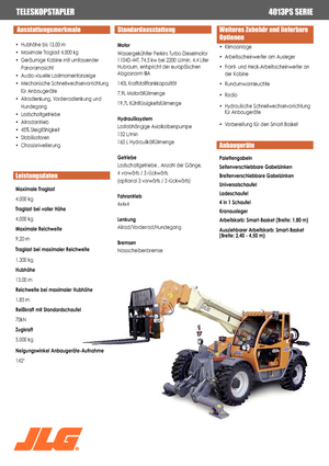 Sollevatori Telescopici Fissi JLG 4013 PS