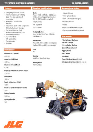 Sollevatori Telescopici Fissi JLG 4013 PS
