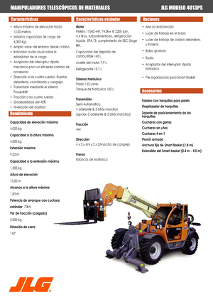 Sollevatori Telescopici Fissi JLG 4013 PS