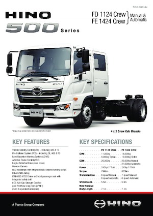 Telaio rigido Hino 500 FD 1124 CREW 4x2