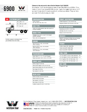 Telaio rigido Western Star 6900 XD Detroit DD16