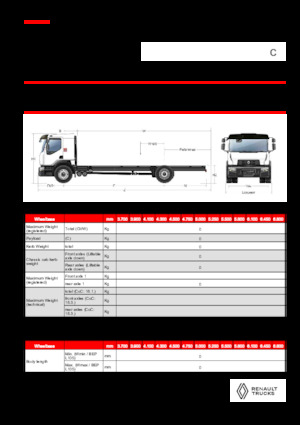 Telaio rigido Renault C CAB2300 460 4X2 R E6