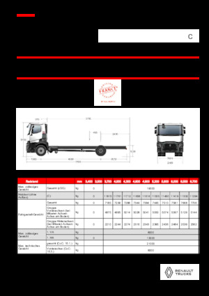 Telaio rigido Renault C P4X2 13L E6