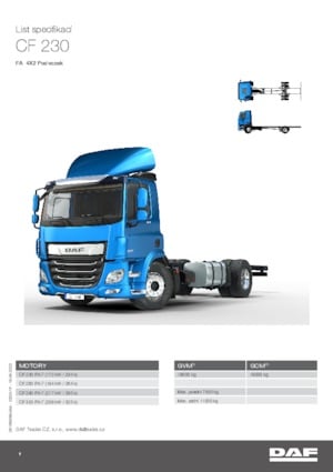 Telaio rigido DAF CF 230 FA