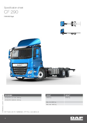 Telaio rigido DAF CF 290 FAN