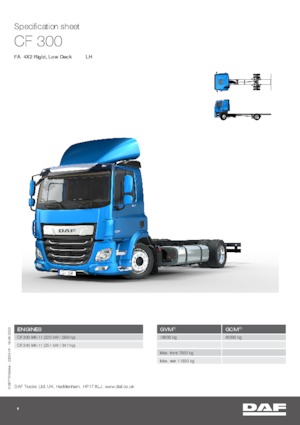Telaio rigido DAF CF 300 FA Low Deck LH