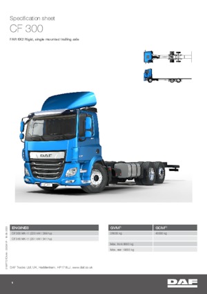 Telaio rigido DAF CF 300 FAR