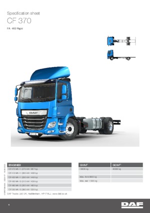 Telaio rigido DAF CF 370 FA