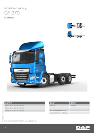 Telaio rigido DAF CF 370 FAG