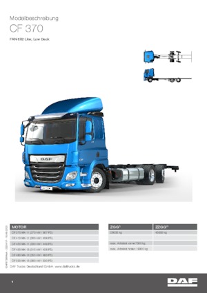 Telaio rigido DAF CF 370 FAN Low Deck