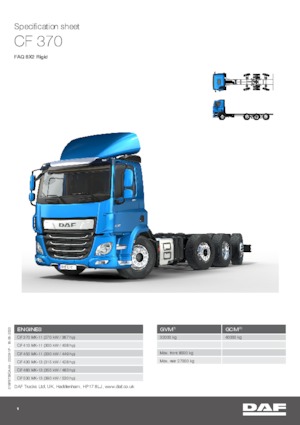 Telaio rigido DAF CF 370 FAQ