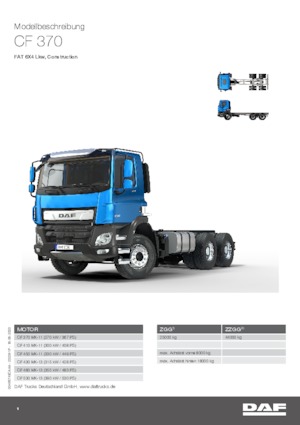 Telaio rigido DAF CF 370 FAT Construction