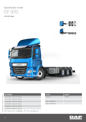 Telaio rigido DAF CF 370 FAW