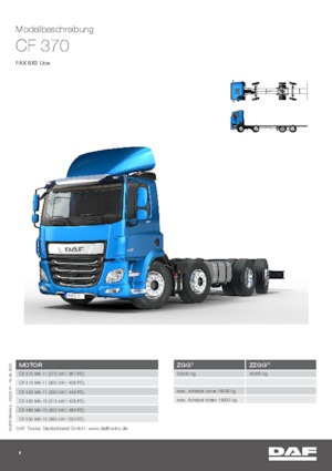 Telaio rigido DAF CF 370 FAX