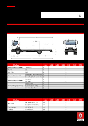 Telaio rigido Renault D 13 HIGH 4X2 RK 240 E6