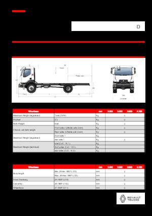 Telaio rigido Renault D 14 HIGH 4X4 RK 320 E6