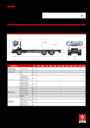 Telaio rigido Renault D 25 WIDE 6X2 R LOW 380 E6