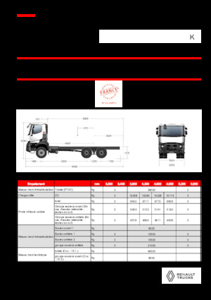 Telaio rigido Renault K P6X4 HEAVY 11L E6