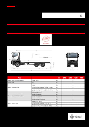 Telaio rigido Renault K P6X6 HEAVY 11L E6