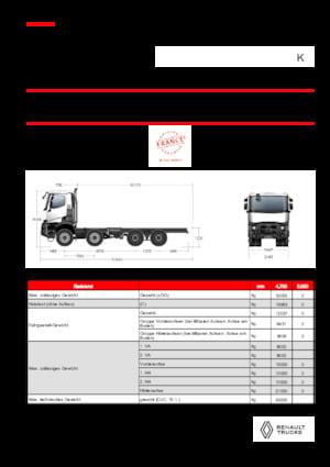 Telaio rigido Renault K P8X8 MEDIUM 13L E6