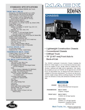 Telaio rigido Mack RD694S CA49 EM5-250 6x4