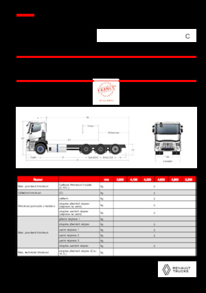 Telaio rigido Renault RT E-TECH C - P8x4*4 TRIDEM ROAD