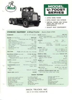 Telaio rigido Mack U-700ST CA361 ENDT 865 6x4