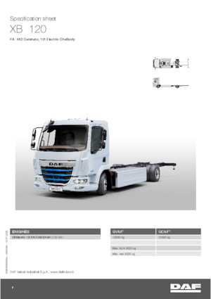Telaio rigido DAF XB 120 FA 12t Electric ChsBody