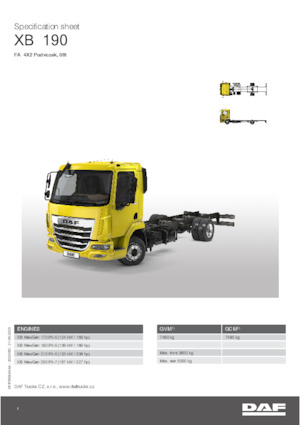 Telaio rigido DAF XB 190 FA 08t