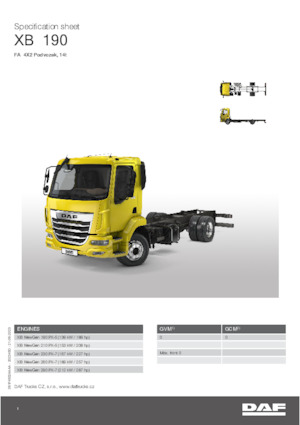 Telaio rigido DAF XB 190 FA 14t