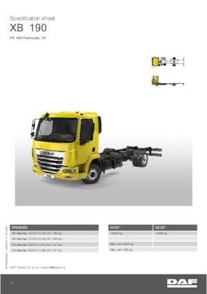 Telaio rigido DAF XB 210 FA 10t