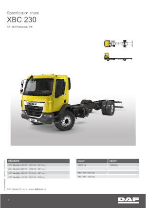 Telaio rigido DAF XBC 310 FA 19t