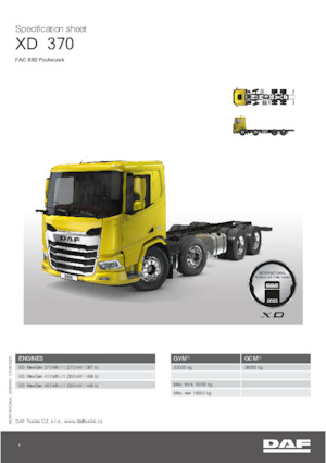 Telaio rigido DAF XD 370 FAC